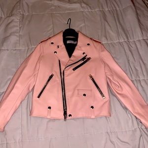 Moto Coach Jacket , size 0 , Pink